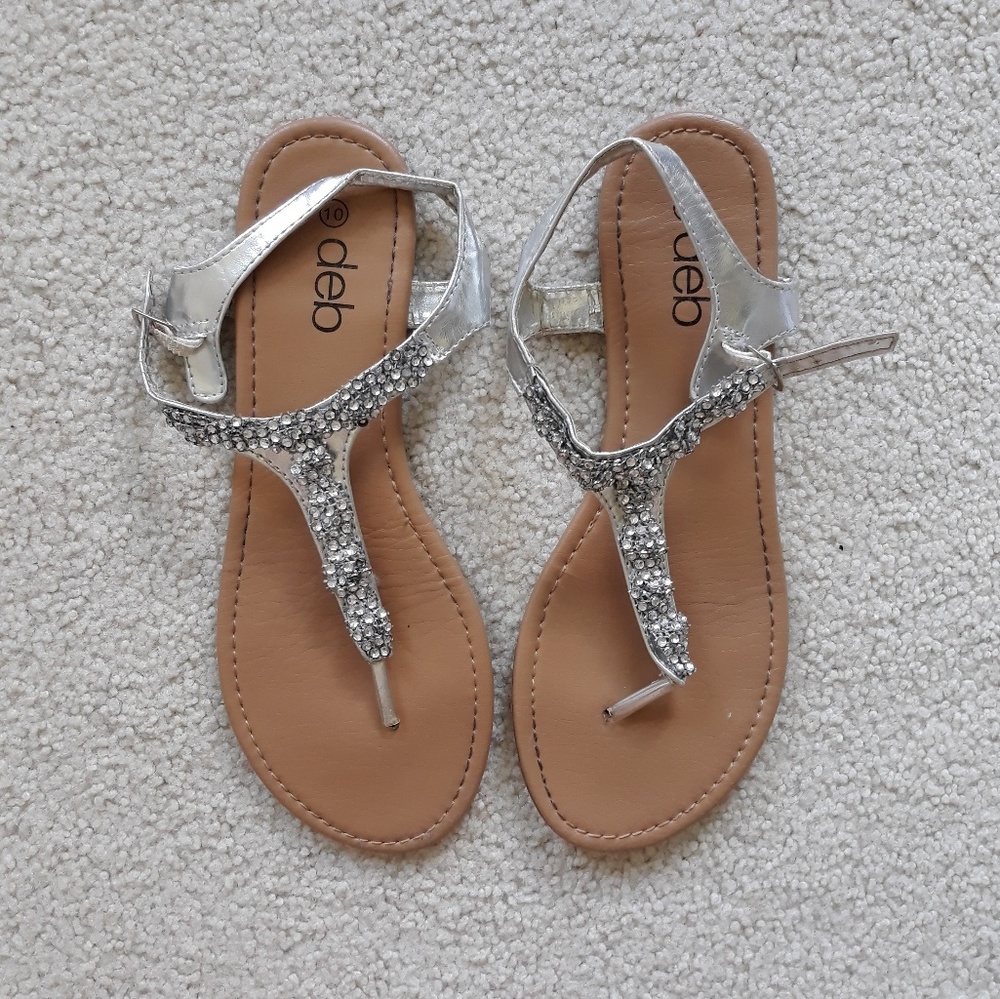 Silver Sandals, Size 10
